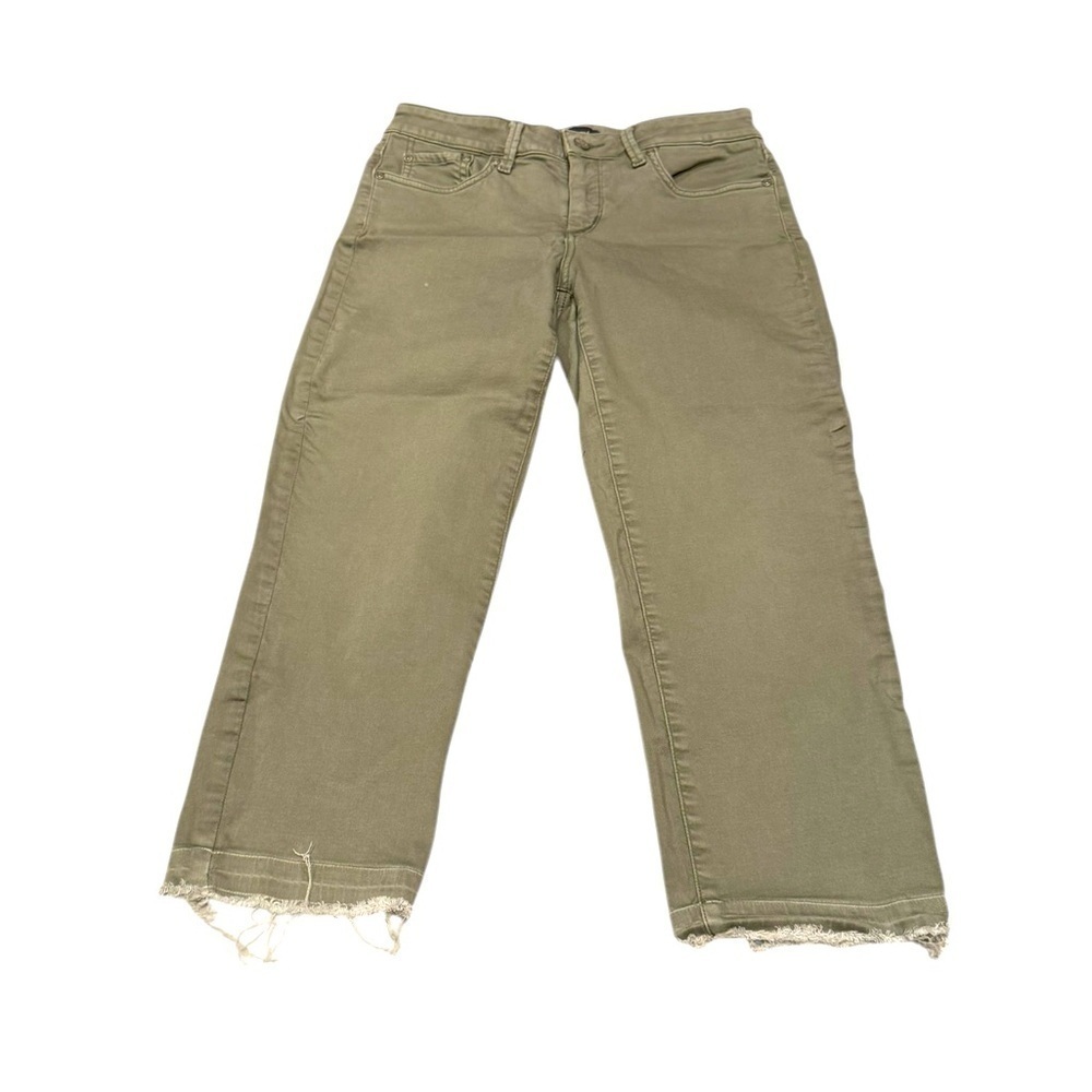 NYDJ Olive Green Classic Capri Jean Raw Hem Size 4